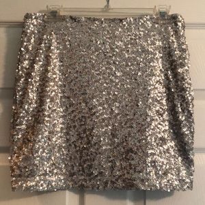 Silver Sequin Mini-skirt